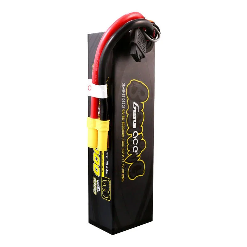 Gens ace G-Tech 8000mAh 11.1V 100C 3S1P Lipo aku komplekt EC5-Bashing seeria universaalne