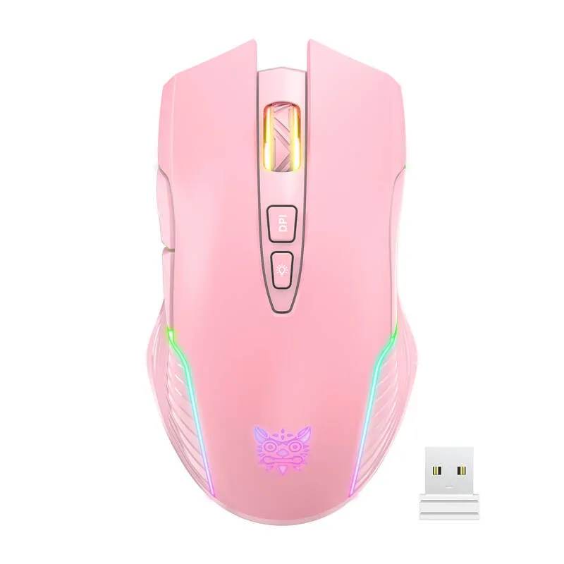 ONIKUMA CW905 Roosa Traadita Mängimouse 2.4G universaalne
