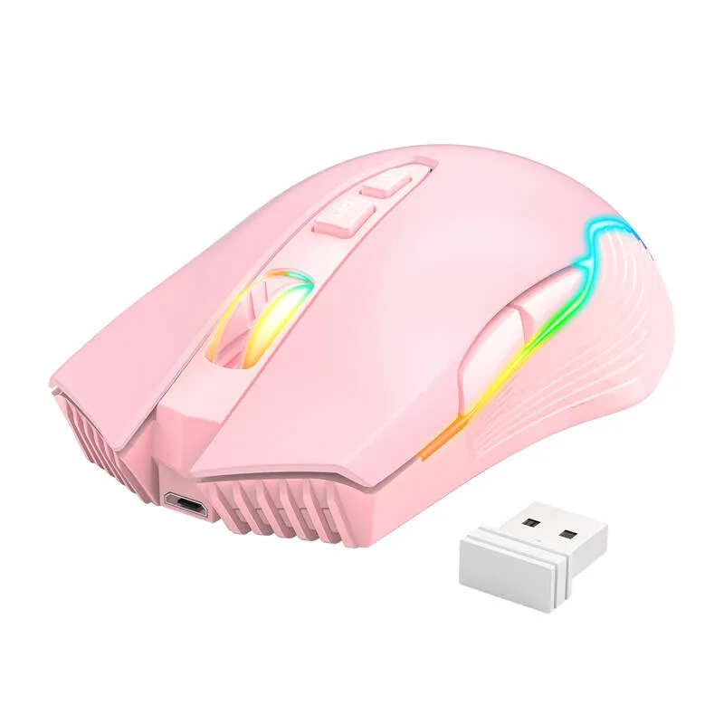 ONIKUMA CW905 Roosa Traadita Mängimouse 2.4G universaalne