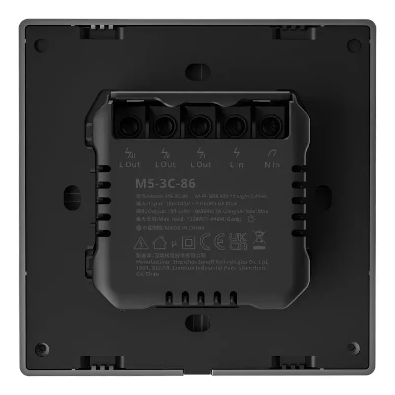 Smart Scene Seinälüliti Sonoff M5 3C (3-kanaliline) universaalne