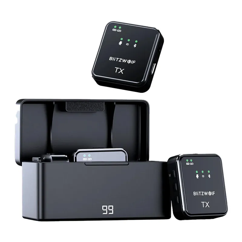  juhtmeta mikrofon BlitzWolf, BW-SX63, 1000mAh (must) universaalne