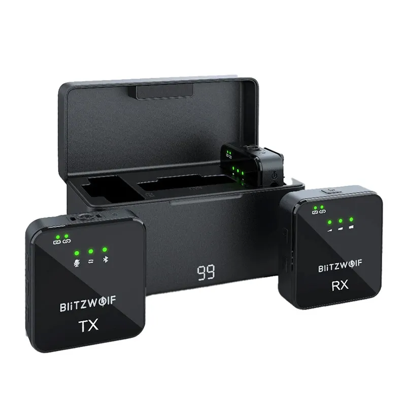  juhtmeta mikrofon BlitzWolf, BW-SX63, 1000mAh (must) universaalne