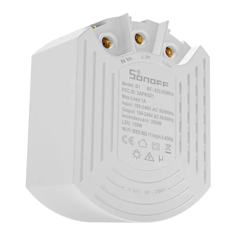 Smart Dimmer lüliti Sonoff D1 koos RM433R2 universaalse kaugjuhtimispuldi