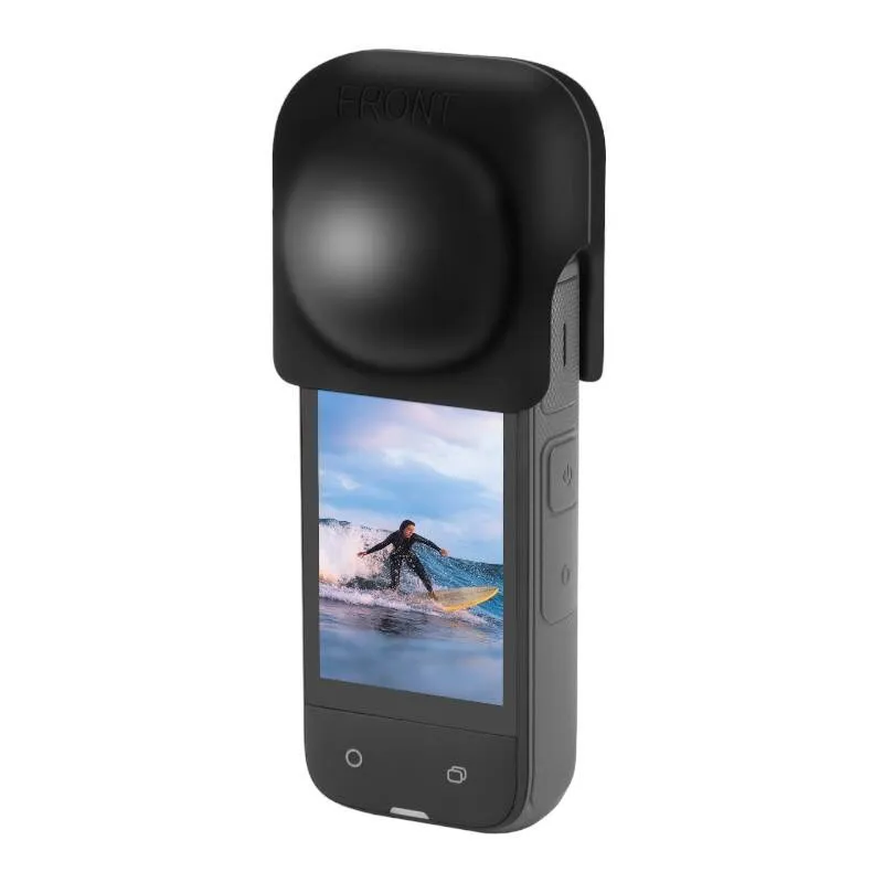 Silicone objektiivi kate PULUZ jaoks Insta360 X4 (must) universaalne