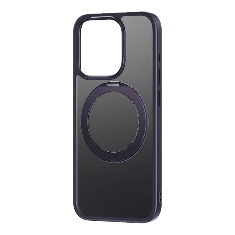 Baseus SkyRing 360° telefonikaitse koos jalust, iP 14 Pro jaoks + karastatud klaas ja puhastuskomplekt (lilla) universaalne