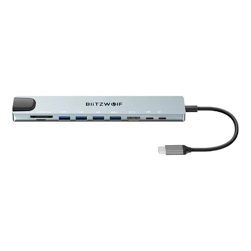Docking Station Blitzwolf BW-TH5 10-in-1 USB-C (hõbedane) universaalne