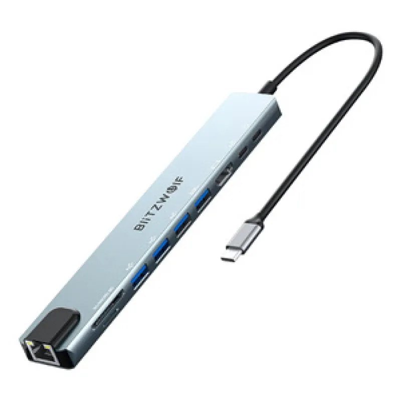 Docking Station Blitzwolf BW-TH5 10-in-1 USB-C (hõbedane) universaalne