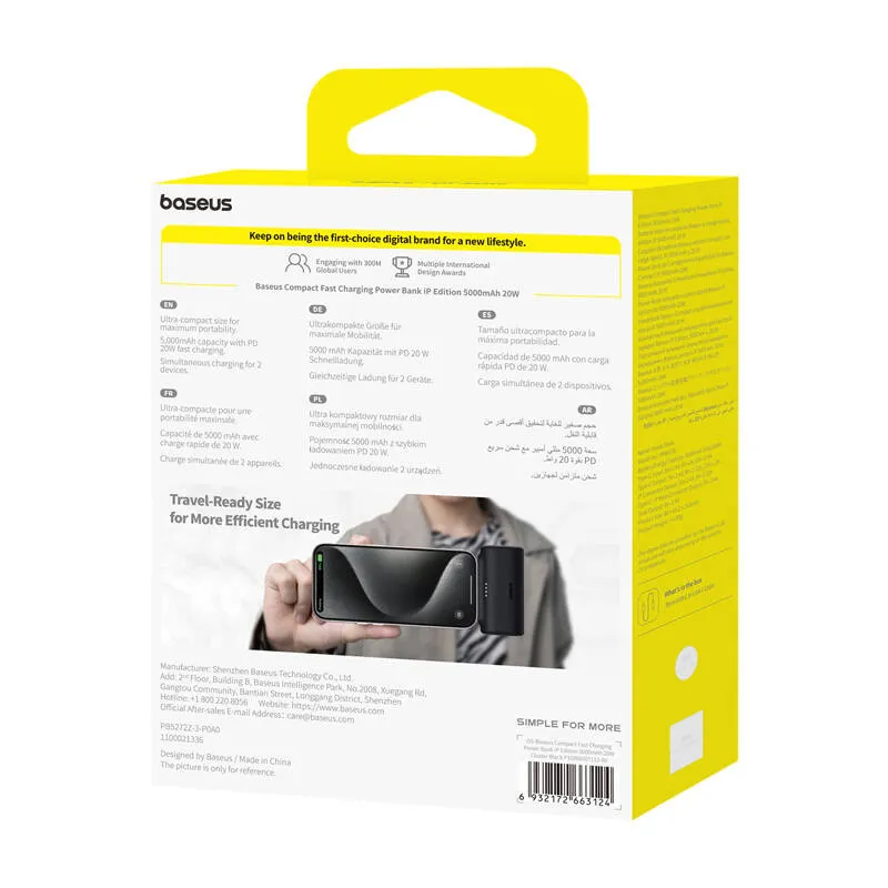 Powerbank OS-Baseus Compact IP 5000mAh 20W (must) universaalne