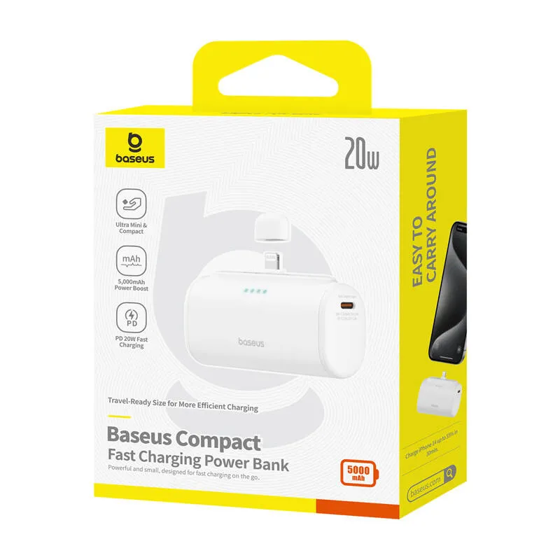 Powerbank OS-Baseus Compact IP 5000mAh 20W (valge) universaal