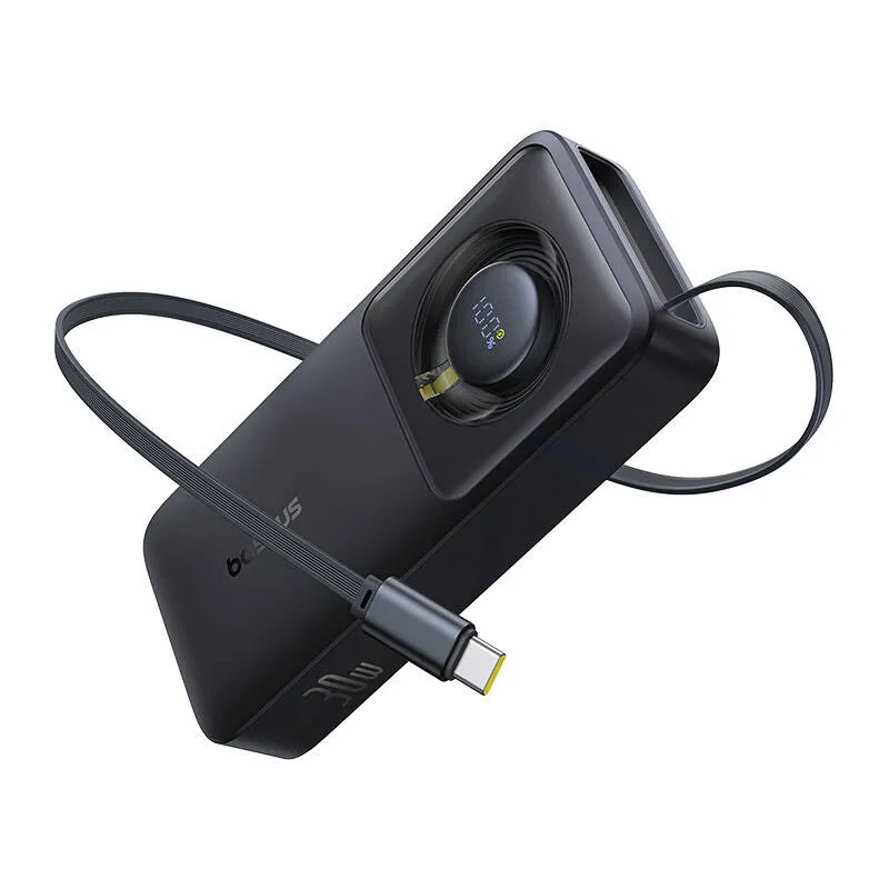 Powerbank Baseus OS Free2Pull 10000mAh 30W +kaabel (must) universaalne