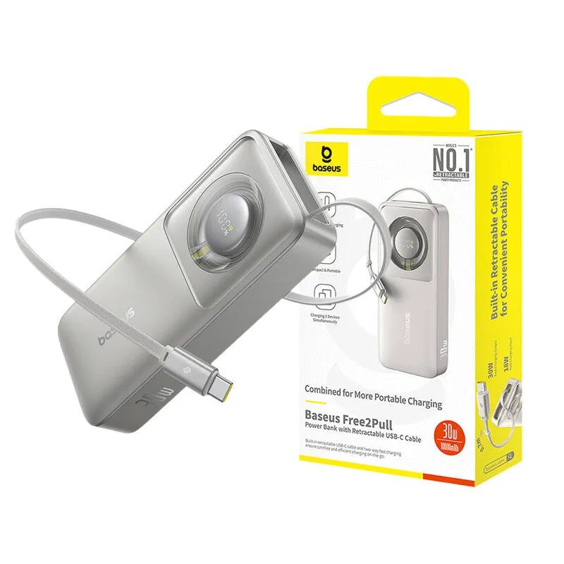 Powerbank Baseus OS Free2Pull 10000mAh 30W +kaabel (hall) universaalne