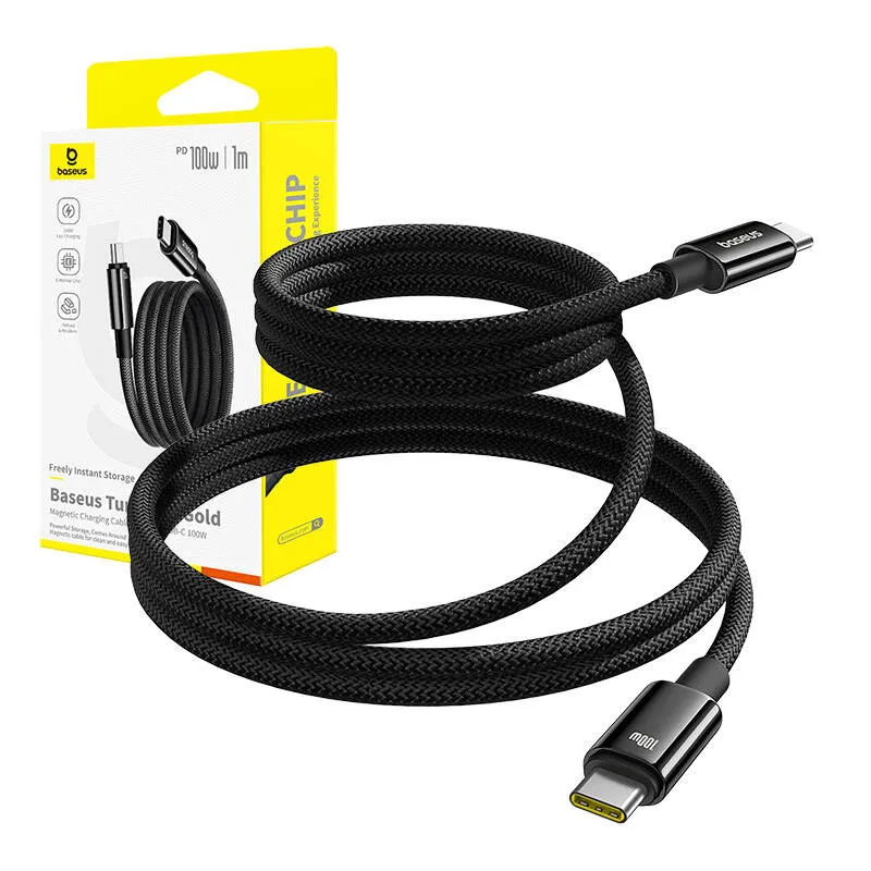 Baseus Tungsten Gold Laadimiskabel USB-C kuni USB-C 100W 1m (must) universaalne