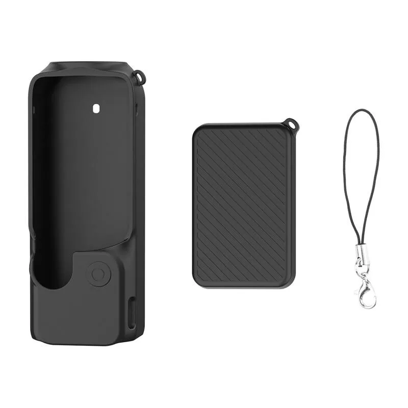 Silicone Kate ja Kott Komplekt koos Rihmaga PULUZ jaoks DJI OSMO Pocket 3 (Must) universaalne