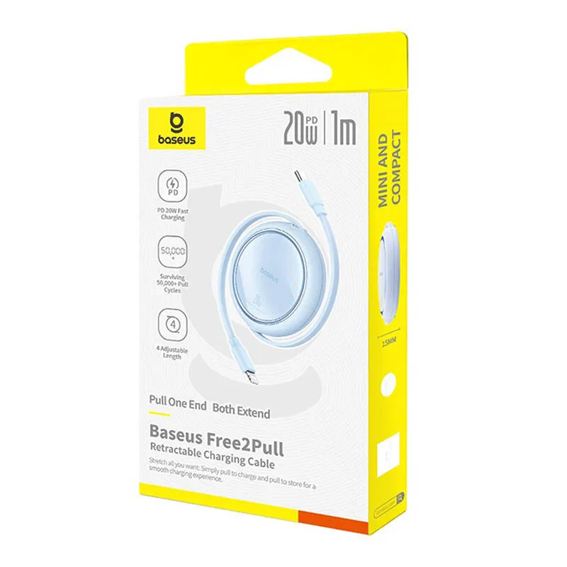 Baseus Free2Pull USB-C kuni iP 20W 1m (sinine) universaalne USB-kaabel