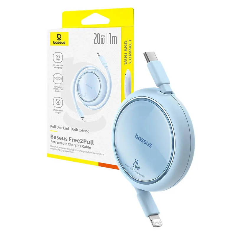 Baseus Free2Pull USB-C kuni iP 20W 1m (sinine) universaalne USB-kaabel