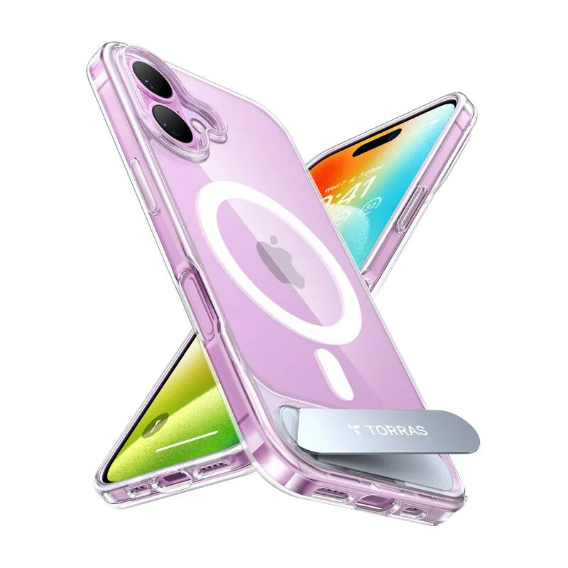 Torras Pstand Series ümbriskott iPhone 16 Plus (läbipaistev) universaalne