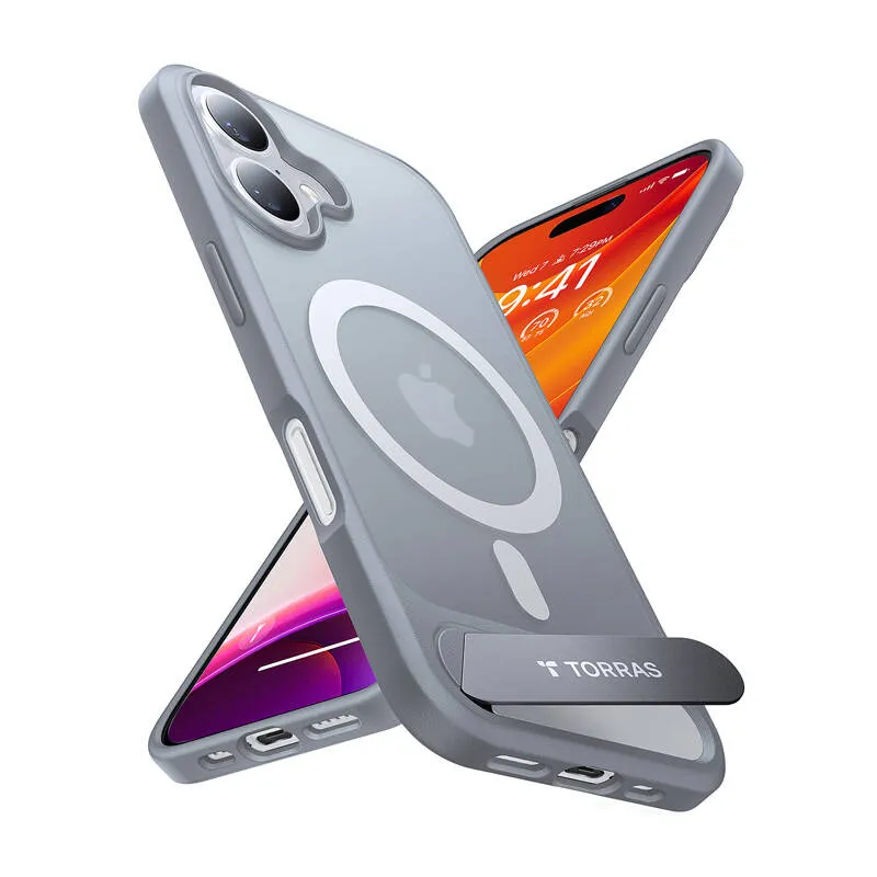 Torras Pstand Series iPhone 16 Plus ümbrise (Titaanhall) universaalne