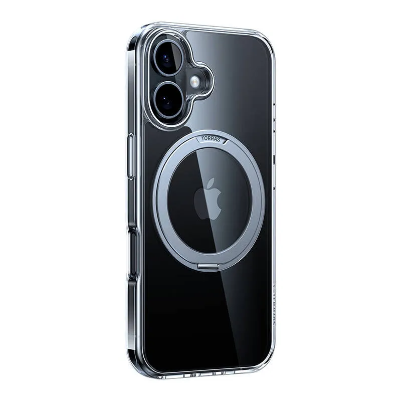 Torras Ostand Pro ümbris iPhone 16 Plus (läbipaistev) universaalne