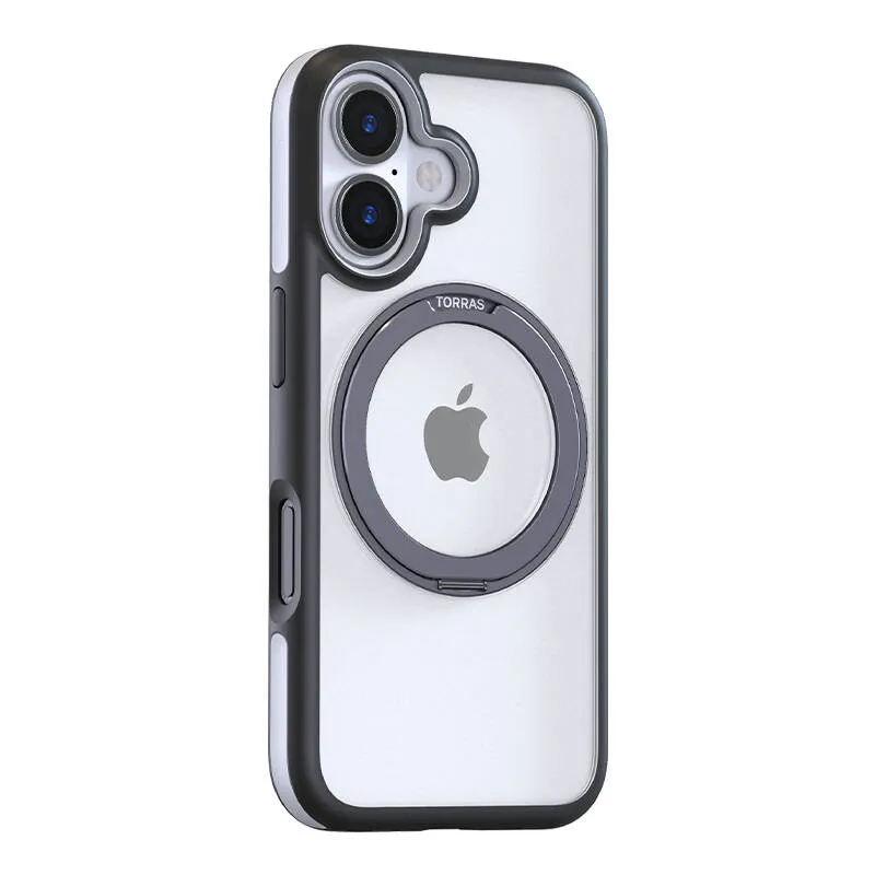 Torras Ostand R Fusion juhtum iPhone 16 Plus jaoks (Must) universaalne