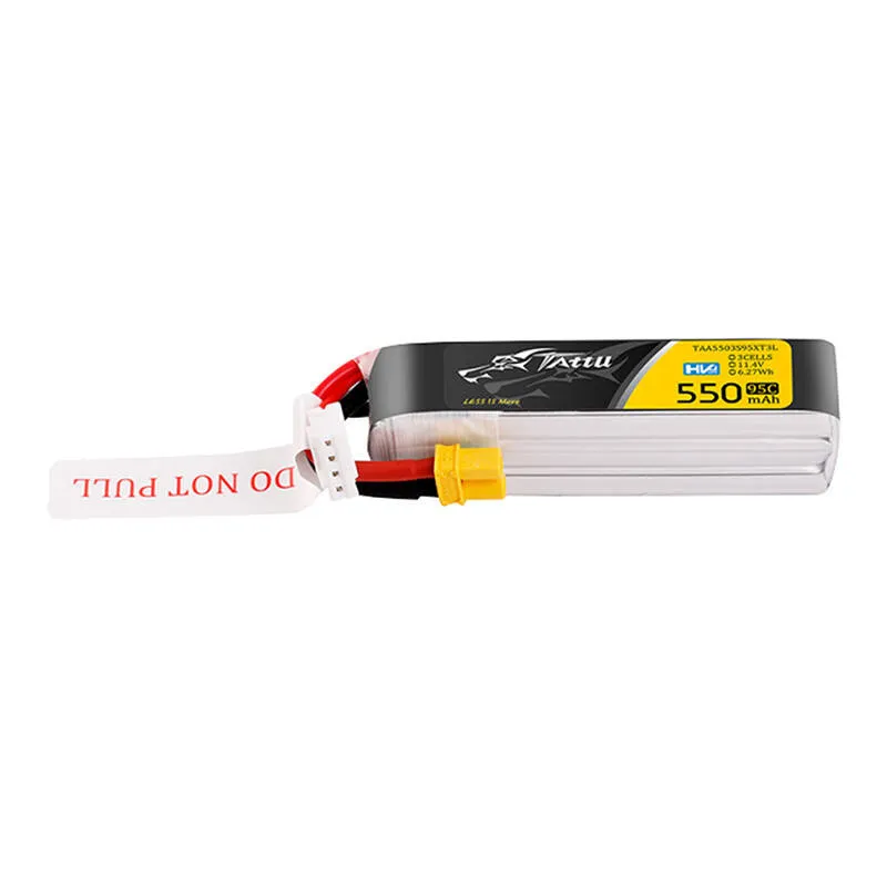 Tattu 3S 550mAh 95C 11.4V HV Lipo aku koos XT30 pistikuga, pikk pakett, universaalne