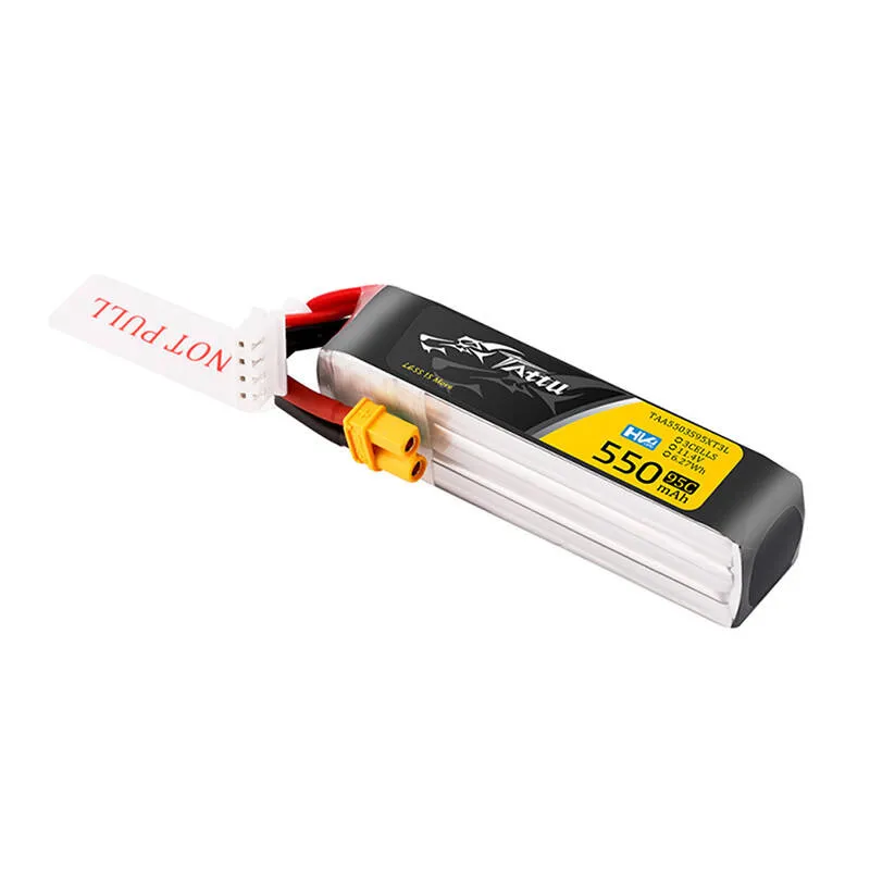 Tattu 3S 550mAh 95C 11.4V HV Lipo aku koos XT30 pistikuga, pikk pakett, universaalne