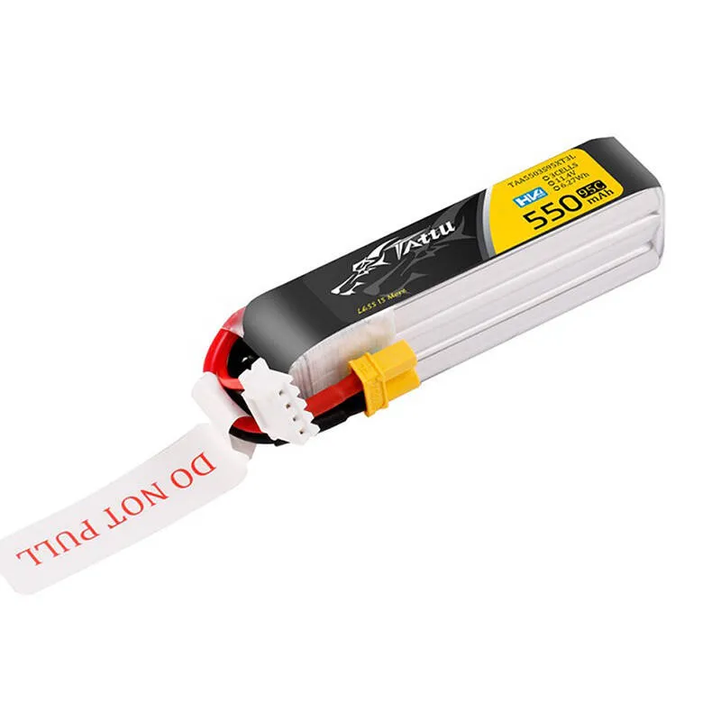 Tattu 3S 550mAh 95C 11.4V HV Lipo aku koos XT30 pistikuga, pikk pakett, universaalne