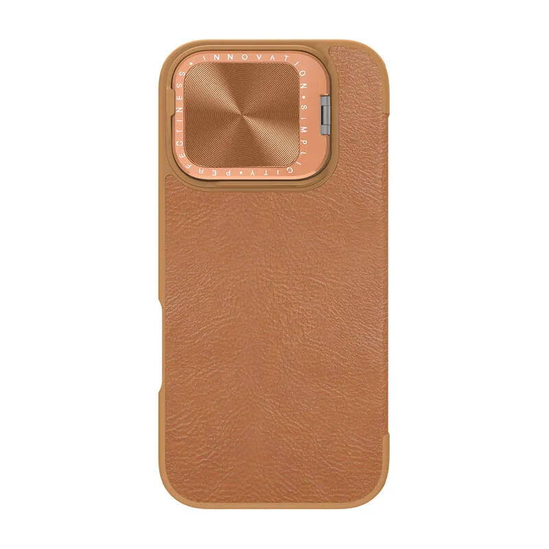 Nillkin Qin Prop Leather iPhone 16 (pruun) universaalne ümbris