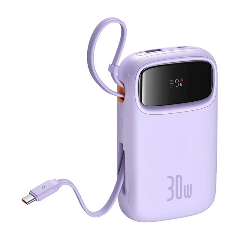 Baseus QPow 2 10000mAh 30W 2xUSB-C akupank (lilla) universaalne