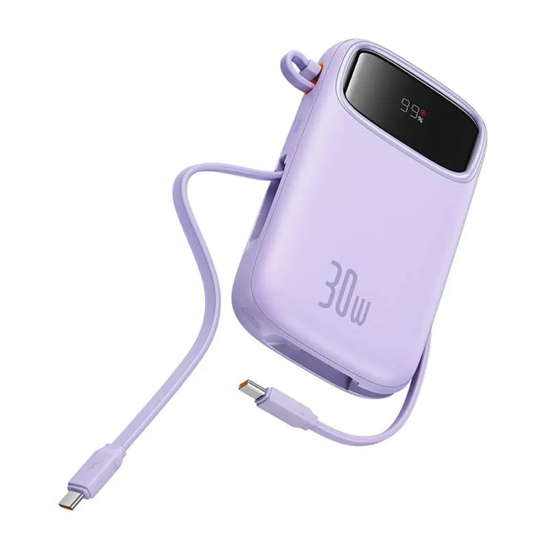 Baseus QPow 2 10000mAh 30W 2xUSB-C akupank (lilla) universaalne
