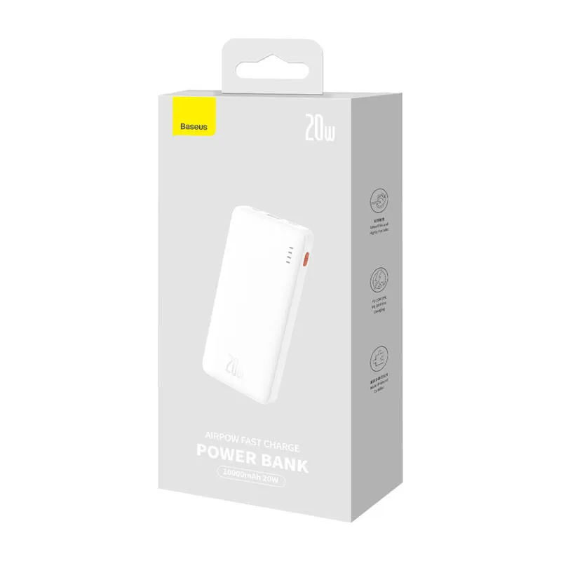 Baseus Airpow 10000mAh 20W akupank (valge) universaalne