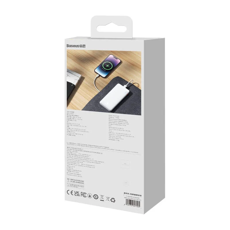 Baseus Airpow 10000mAh 20W akupank (valge) universaalne