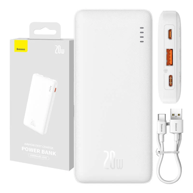 Baseus Airpow 10000mAh 20W akupank (valge) universaalne