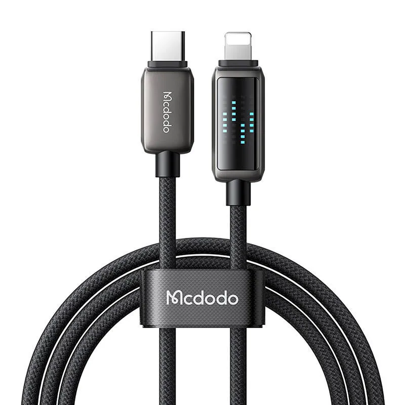 Mcdodo CA-2630 USB-C kuni Lightning kaabel, 36W, LED-ekraan, 1,2 m universaalne