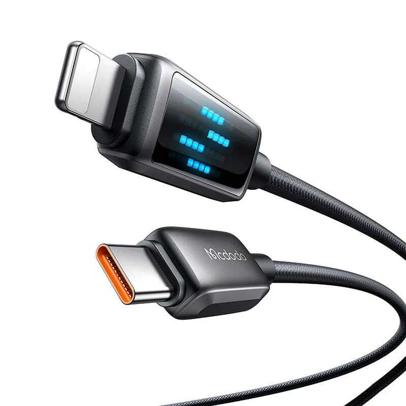 Mcdodo CA-2630 USB-C kuni Lightning kaabel, 36W, LED-ekraan, 1,2 m universaalne