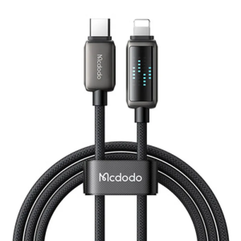 Mcdodo CA-2630 USB-C kuni Lightning kaabel, 36W, LED-ekraan, 1,2 m universaalne