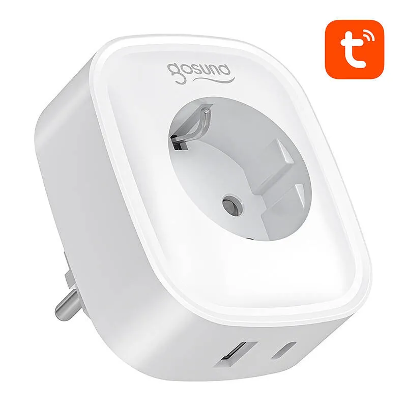 Gosund SP6 16A USB-C 20W Tuya nutikas WiFi/Bluetooth pistik universaalne