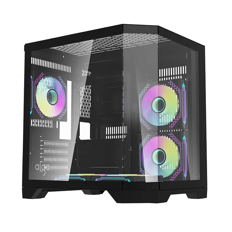 Darflash FT350 arvutikarp + 5 aRGB ventilaatorit (must) universaalne