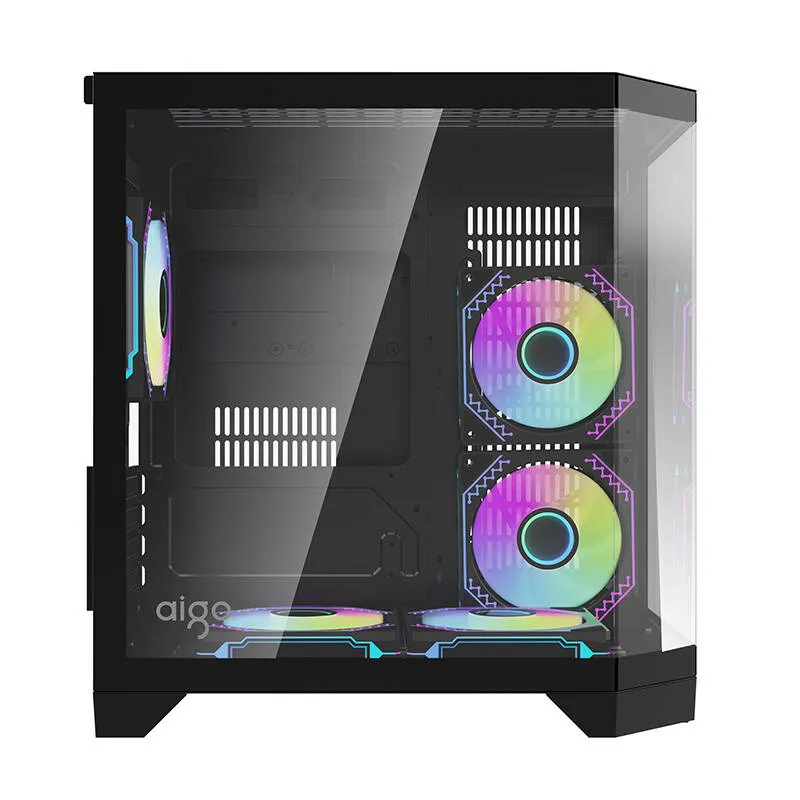 Darflash FT350 arvutikarp + 5 aRGB ventilaatorit (must) universaalne
