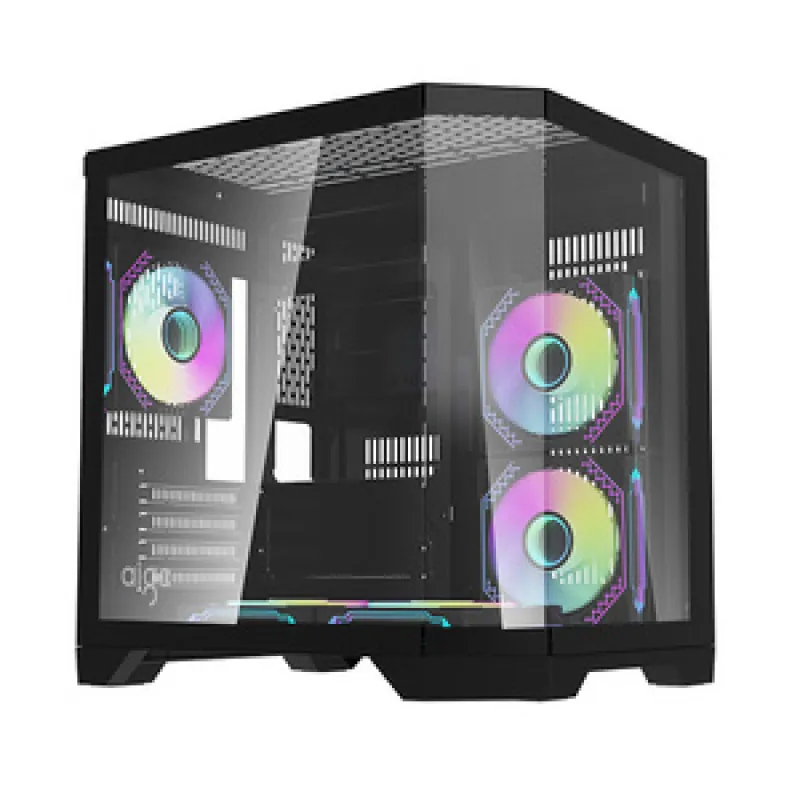 Darflash FT350 arvutikarp + 5 aRGB ventilaatorit (must) universaalne