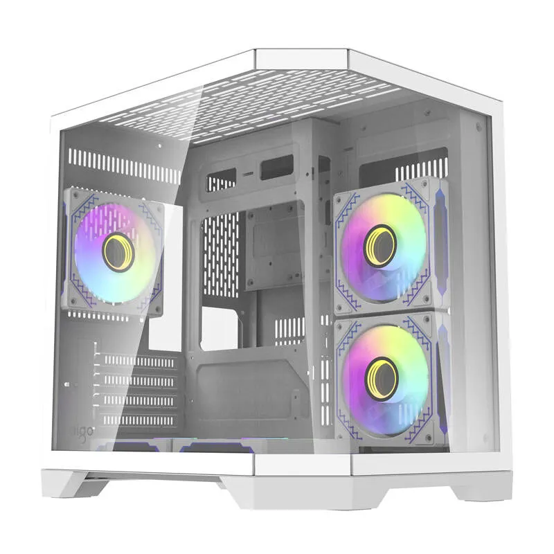 Darflash FT350 arvutikarp + 5 aRGB ventilaatorit (valge) universaalne