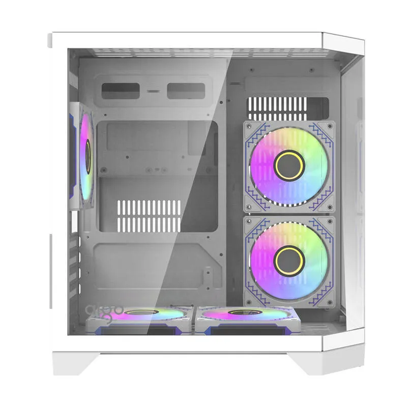 Darflash FT350 arvutikarp + 5 aRGB ventilaatorit (valge) universaalne