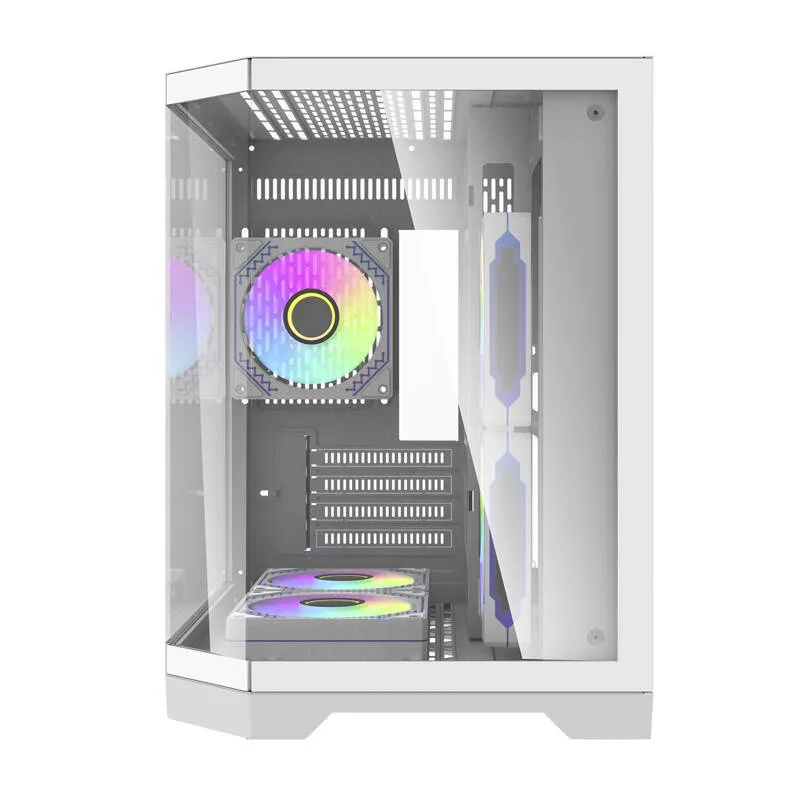 Darflash FT350 arvutikarp + 5 aRGB ventilaatorit (valge) universaalne