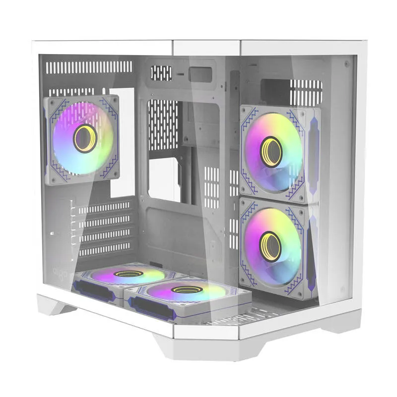 Darflash FT350 arvutikarp + 5 aRGB ventilaatorit (valge) universaalne