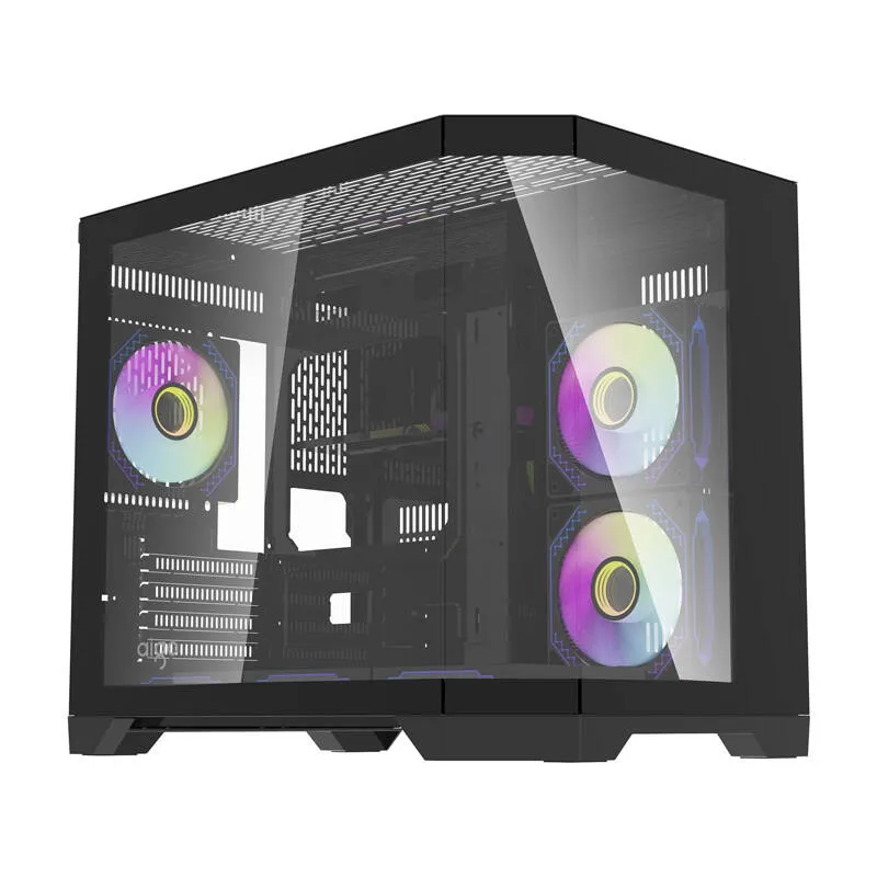 Darflash FT418 arvutikarp + 6 aRGB ventilaatorit (must) universaalne
