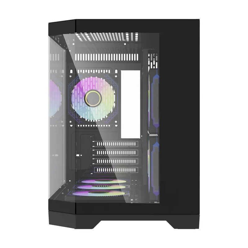 Darflash FT418 arvutikarp + 6 aRGB ventilaatorit (must) universaalne