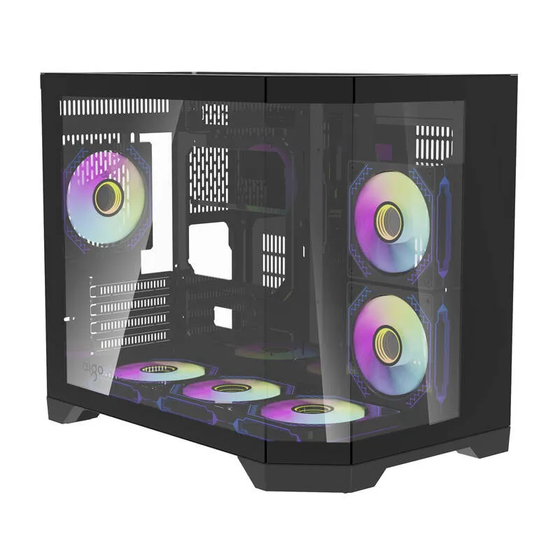 Darflash FT418 arvutikarp + 6 aRGB ventilaatorit (must) universaalne