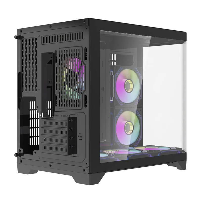Darflash FT418 arvutikarp + 6 aRGB ventilaatorit (must) universaalne