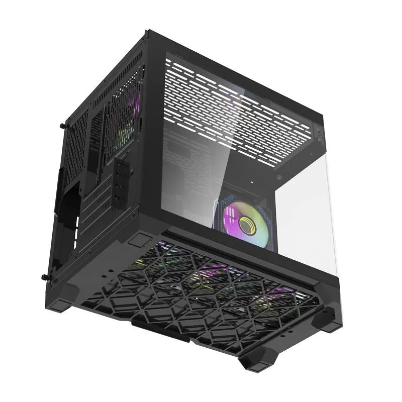 Darflash FT418 arvutikarp + 6 aRGB ventilaatorit (must) universaalne