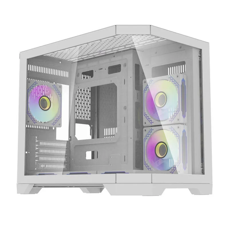 Darflash FT418 arvutikarp + 6 aRGB ventilaatorit (valge) universaalne