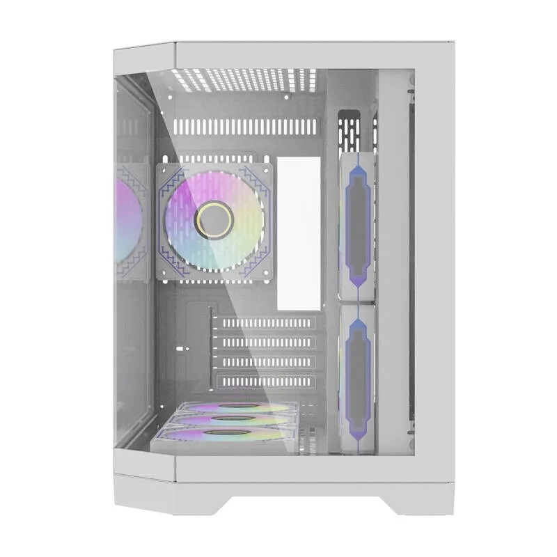 Darflash FT418 arvutikarp + 6 aRGB ventilaatorit (valge) universaalne